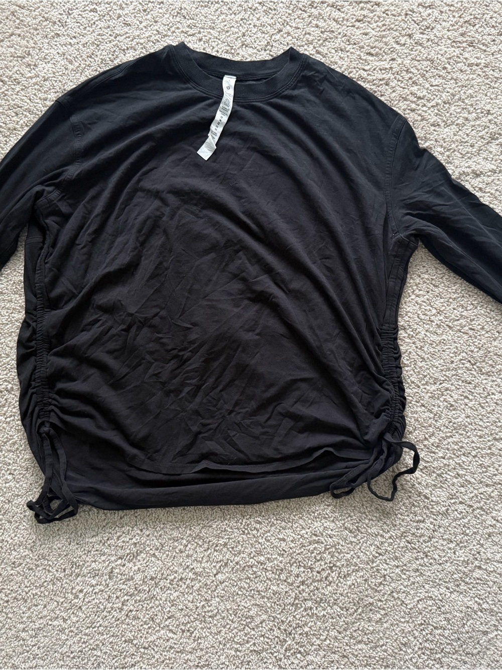 lululemon athletica Long Sleeve Ruched-Side Top in Black